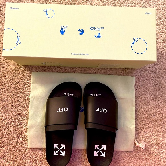 womens off white slides